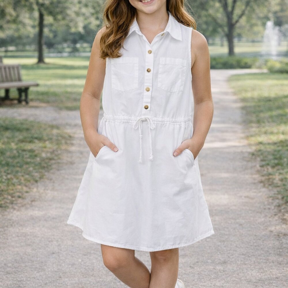 Derek Heart White Casual Kids Dress